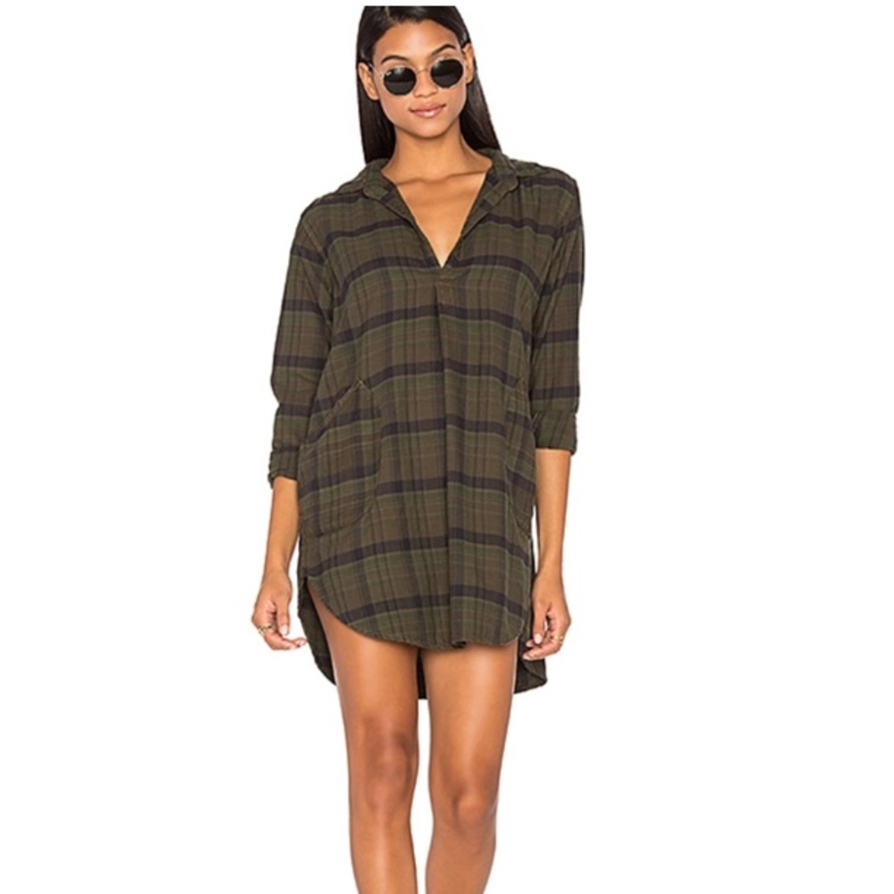 CP SHADES  TETON TUNIC PLAID MEDIUM BOHO